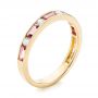 18k Yellow Gold 18k Yellow Gold Pink Tourmaline And Diamond Ring - Three-Quarter View -  103764 - Thumbnail