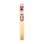 14k Yellow Gold 14k Yellow Gold Pink Tourmaline And Diamond Ring - Side View -  103764 - Thumbnail