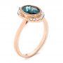 18k Rose Gold 18k Rose Gold Diamond And London Blue Topaz Fashion Ring - Three-Quarter View -  103173 - Thumbnail