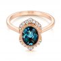 18k Rose Gold 18k Rose Gold Diamond And London Blue Topaz Fashion Ring - Flat View -  103173 - Thumbnail