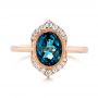 14k Rose Gold Diamond And London Blue Topaz Fashion Ring - Top View -  103173 - Thumbnail