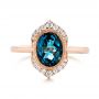 14k Rose Gold Diamond And London Blue Topaz Fashion Ring - Top View -  103173 - Thumbnail