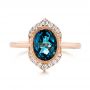 18k Rose Gold 18k Rose Gold Diamond And London Blue Topaz Fashion Ring - Top View -  103173 - Thumbnail