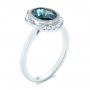 14k White Gold 14k White Gold Diamond And London Blue Topaz Fashion Ring - Three-Quarter View -  103173 - Thumbnail