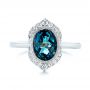 18k White Gold 18k White Gold Diamond And London Blue Topaz Fashion Ring - Top View -  103173 - Thumbnail