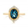 14k Yellow Gold 14k Yellow Gold Diamond And London Blue Topaz Fashion Ring - Top View -  103173 - Thumbnail