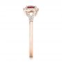 18k Rose Gold 18k Rose Gold Ruby And Diamond Halo Ring - Side View -  102721 - Thumbnail