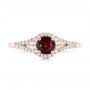 18k Rose Gold 18k Rose Gold Ruby And Diamond Halo Ring - Top View -  102721 - Thumbnail