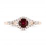 14k Rose Gold 14k Rose Gold Ruby And Diamond Halo Ring - Top View -  102721 - Thumbnail