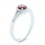 18k White Gold 18k White Gold Ruby And Diamond Halo Ring - Three-Quarter View -  102721 - Thumbnail