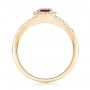 14k Yellow Gold 14k Yellow Gold Ruby And Diamond Halo Ring - Front View -  102721 - Thumbnail