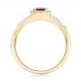 14k Yellow Gold 14k Yellow Gold Ruby And Diamond Halo Ring - Front View -  102721 - Thumbnail