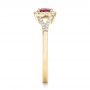 18k Yellow Gold 18k Yellow Gold Ruby And Diamond Halo Ring - Side View -  102721 - Thumbnail