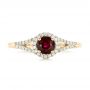 14k Yellow Gold 14k Yellow Gold Ruby And Diamond Halo Ring - Top View -  102721 - Thumbnail