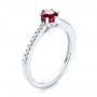 14k White Gold 14k White Gold Ruby And Diamond Ring - Three-Quarter View -  104586 - Thumbnail