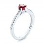  Platinum Platinum Ruby And Diamond Ring - Three-Quarter View -  104586 - Thumbnail