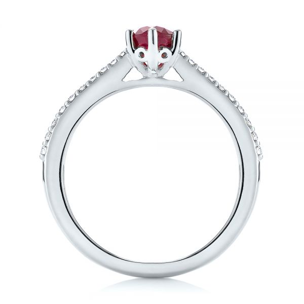 Platinum Platinum Ruby And Diamond Ring - Front View - 104586