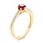 14k Yellow Gold Ruby And Diamond Ring - Three-Quarter View -  104586 - Thumbnail