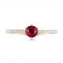 14k Yellow Gold Ruby And Diamond Ring - Top View -  104586 - Thumbnail