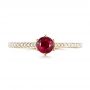 18k Yellow Gold 18k Yellow Gold Ruby And Diamond Ring - Top View -  104586 - Thumbnail