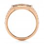 14k Rose Gold Smokey Quartz And Diamond Stackable Ring - Front View -  104574 - Thumbnail