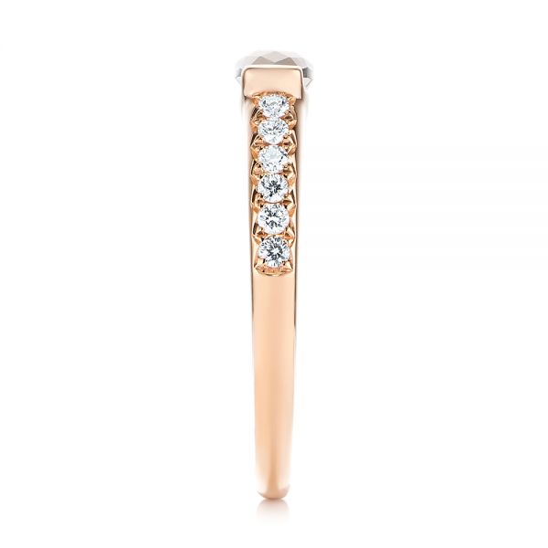 14k Rose Gold Smokey Quartz And Diamond Stackable Ring - Side View - 104574