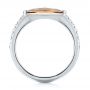 14k White Gold 14k White Gold Smokey Quartz And Diamond Stackable Ring - Front View -  104574 - Thumbnail