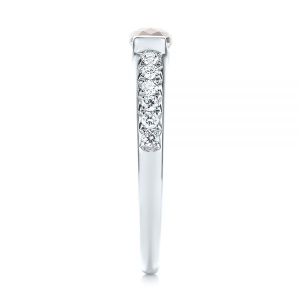 Platinum Platinum Smokey Quartz And Diamond Stackable Ring - Side View - 104574