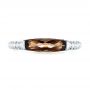 18k White Gold 18k White Gold Smokey Quartz And Diamond Stackable Ring - Top View -  104574 - Thumbnail