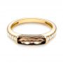 14k Yellow Gold 14k Yellow Gold Smokey Quartz And Diamond Stackable Ring - Flat View -  104574 - Thumbnail