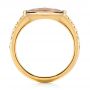 18k Yellow Gold 18k Yellow Gold Smokey Quartz And Diamond Stackable Ring - Front View -  104574 - Thumbnail