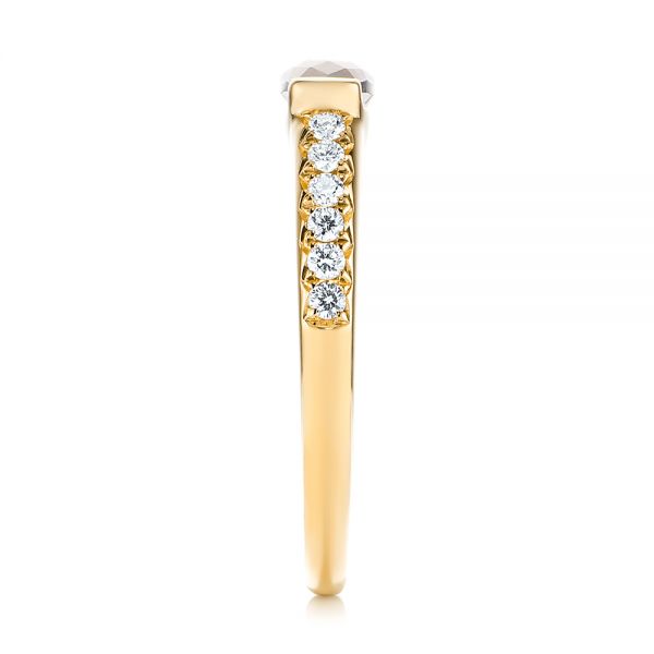 14k Yellow Gold 14k Yellow Gold Smokey Quartz And Diamond Stackable Ring - Side View - 104574