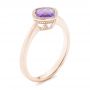 18k Rose Gold 18k Rose Gold Solitaire Amethyst Ring - Three-Quarter View -  102649 - Thumbnail