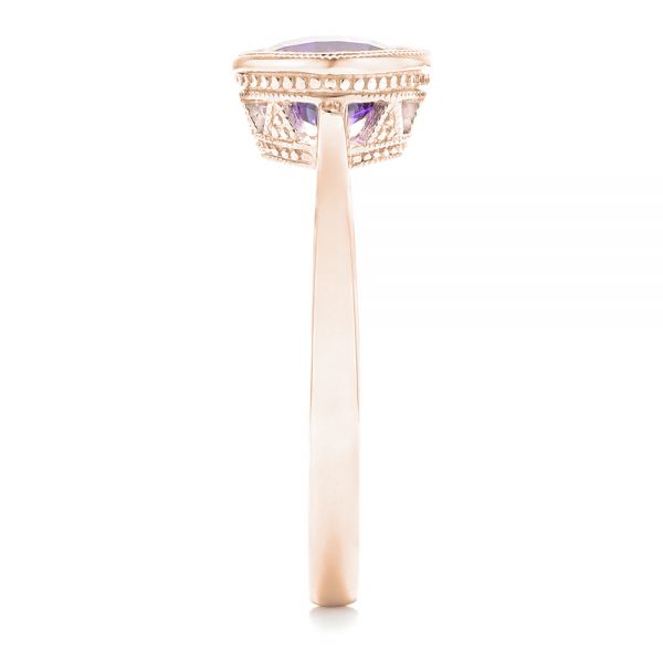 14k Rose Gold 14k Rose Gold Solitaire Amethyst Ring - Side View - 102649