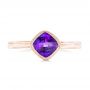 14k Rose Gold 14k Rose Gold Solitaire Amethyst Ring - Top View -  102649 - Thumbnail