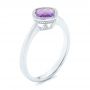  Platinum Platinum Solitaire Amethyst Ring - Three-Quarter View -  102649 - Thumbnail