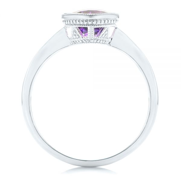 18k White Gold 18k White Gold Solitaire Amethyst Ring - Front View -  102649