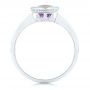 14k White Gold Solitaire Amethyst Ring - Front View -  102649 - Thumbnail