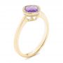 18k Yellow Gold 18k Yellow Gold Solitaire Amethyst Ring - Three-Quarter View -  102649 - Thumbnail