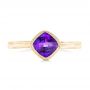 18k Yellow Gold 18k Yellow Gold Solitaire Amethyst Ring - Top View -  102649 - Thumbnail