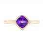 14k Yellow Gold 14k Yellow Gold Solitaire Amethyst Ring - Top View -  102649 - Thumbnail