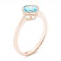 14k Rose Gold 14k Rose Gold Solitaire Blue Topaz Ring - Three-Quarter View -  102616 - Thumbnail