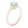 14k Rose Gold 14k Rose Gold Solitaire Blue Topaz Ring - Three-Quarter View -  102616 - Thumbnail