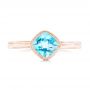 18k Rose Gold 18k Rose Gold Solitaire Blue Topaz Ring - Top View -  102616 - Thumbnail