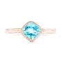 14k Rose Gold 14k Rose Gold Solitaire Blue Topaz Ring - Top View -  102616 - Thumbnail