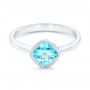  Platinum Platinum Solitaire Blue Topaz Ring - Flat View -  102616 - Thumbnail