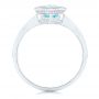14k White Gold Solitaire Blue Topaz Ring - Front View -  102616 - Thumbnail
