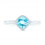 18k White Gold 18k White Gold Solitaire Blue Topaz Ring - Top View -  102616 - Thumbnail