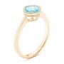 18k Yellow Gold 18k Yellow Gold Solitaire Blue Topaz Ring - Three-Quarter View -  102616 - Thumbnail