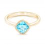 14k Yellow Gold 14k Yellow Gold Solitaire Blue Topaz Ring - Flat View -  102616 - Thumbnail